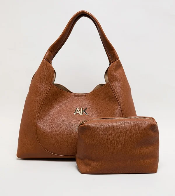 Anne Klein Monogram Pu Tote Bag Set